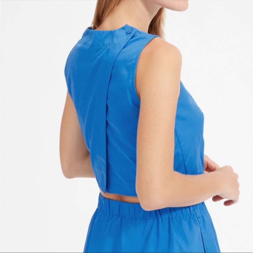 Everlane Clean Cotton Split Back Crop Top shell tank